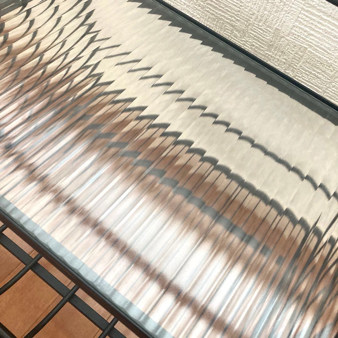 ウニコ ステラ スモールガラスシェルフ ガラスxアイアン レトロ風ガラス