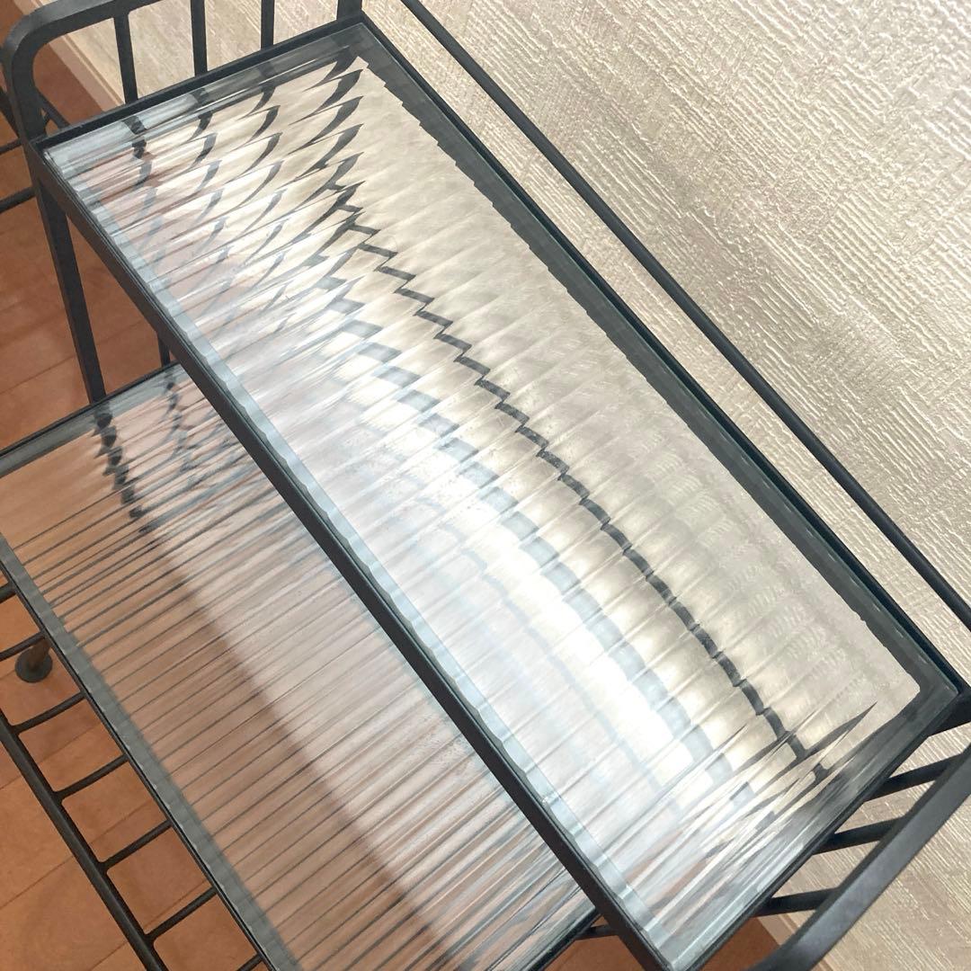 ウニコ ステラ スモールガラスシェルフ ガラスxアイアン レトロ風ガラス