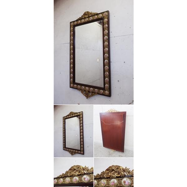 展示品■スペイン製■40万■最高級■ウォールミラー/壁掛■カメオ■真鍮■ロココ■