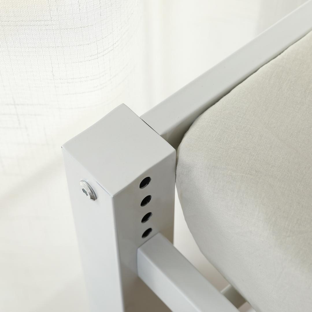 【ホワイト】高さ90cmロフトベッド パイプベッド シングルベッド 高さ調整可能