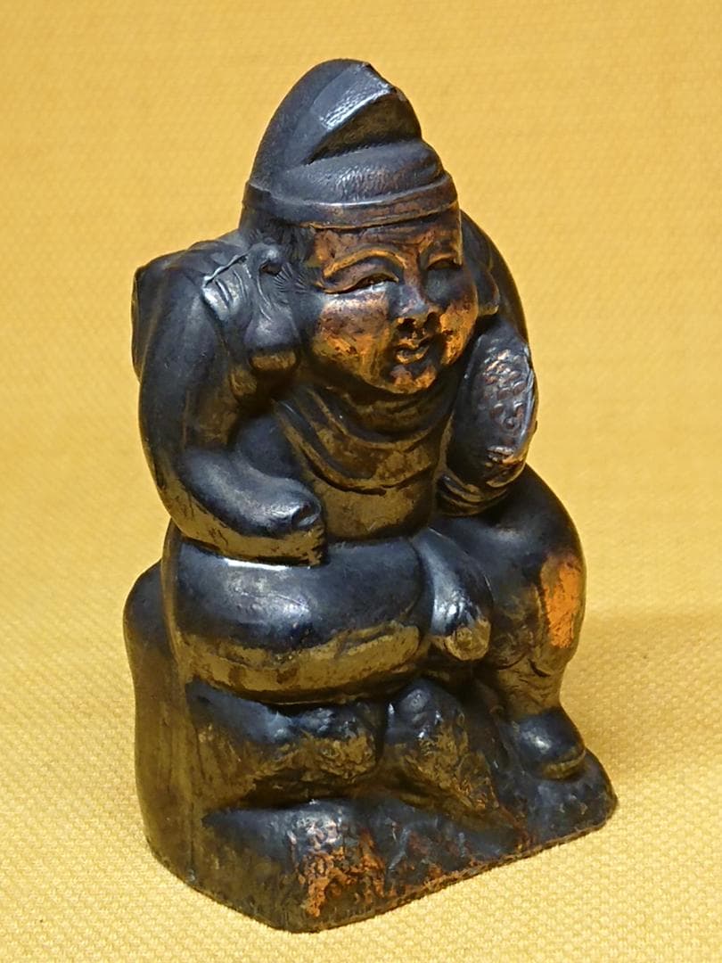 恵比寿　大黒天　金属　ブロンズ像　置物　インテリア　工芸品　美術品　A1523