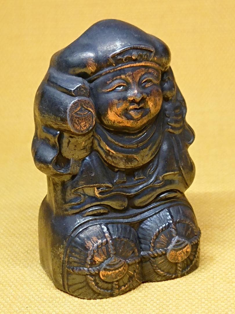 恵比寿　大黒天　金属　ブロンズ像　置物　インテリア　工芸品　美術品　A1523