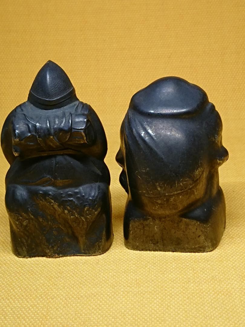 恵比寿　大黒天　金属　ブロンズ像　置物　インテリア　工芸品　美術品　A1523