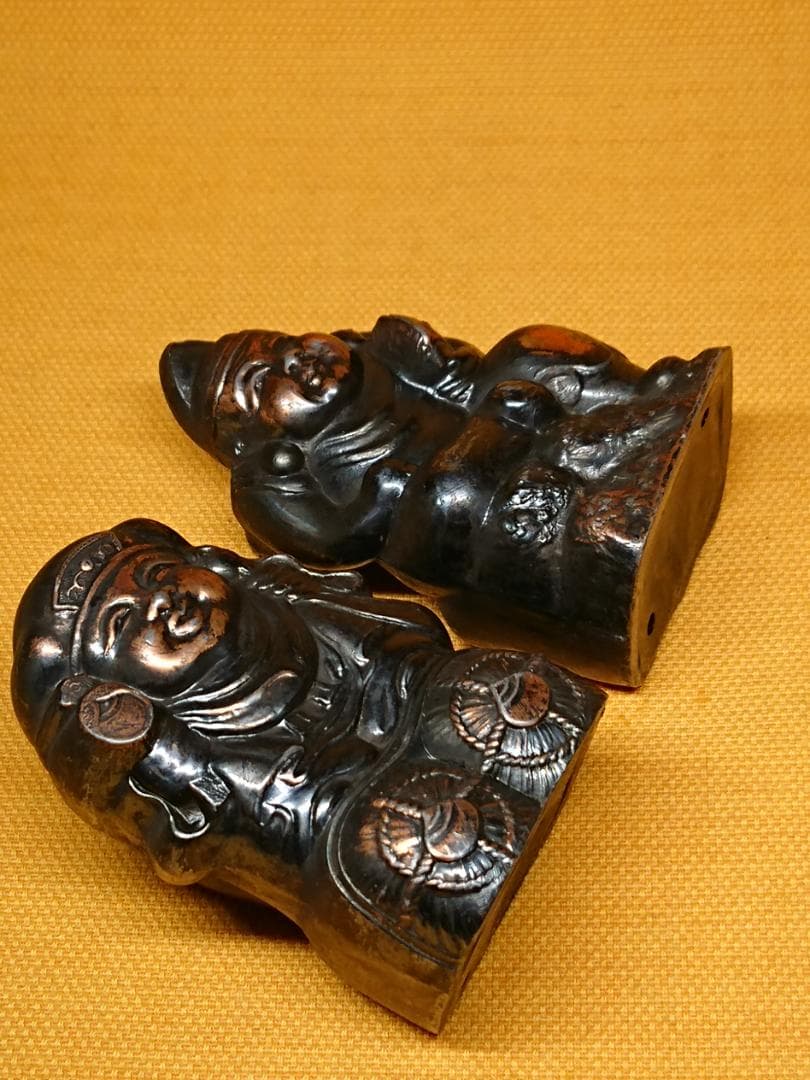 恵比寿　大黒天　金属　ブロンズ像　置物　インテリア　工芸品　美術品　A1523