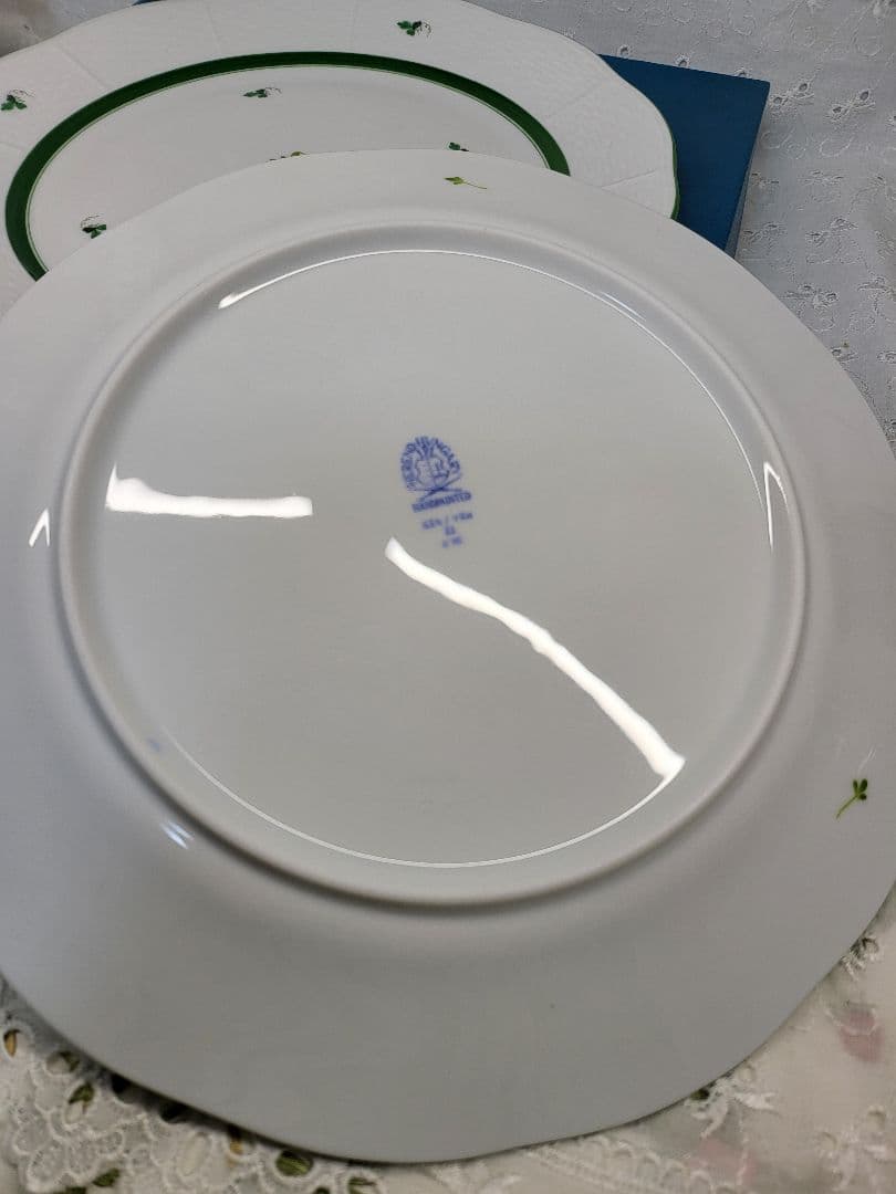 未使用近✨ヘレンド ウィーンのバラ プレート 26cm大皿 ピンク ローズ2枚①