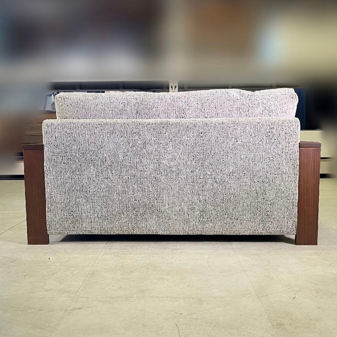 Keyuca ケユカ 木製アームラブソファ 2人掛け　ミックスグレー