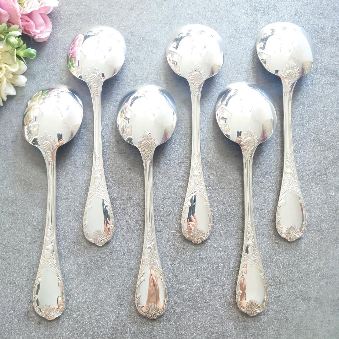 希少 美品 クリストフル マルリー コンソメスプーン 6点