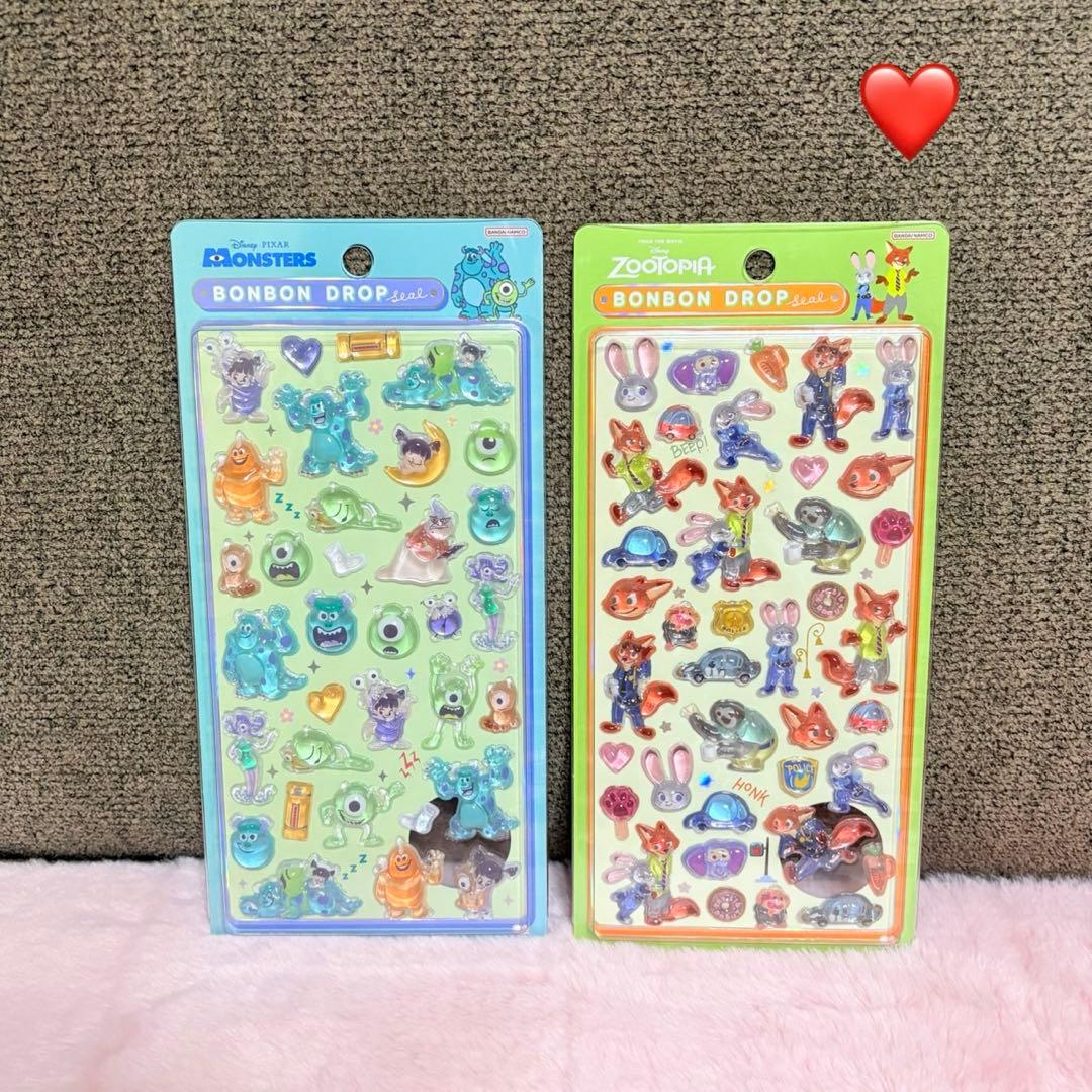 新品】モンスターズインク・ズートピア ボンボンドロップ シール 2枚