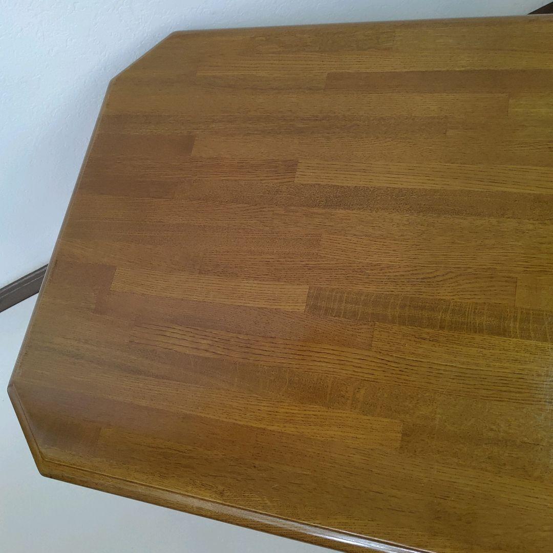 カントリー家具 オーク材 センターテーブル 天然木 オーク材 八角形 ろくろ脚