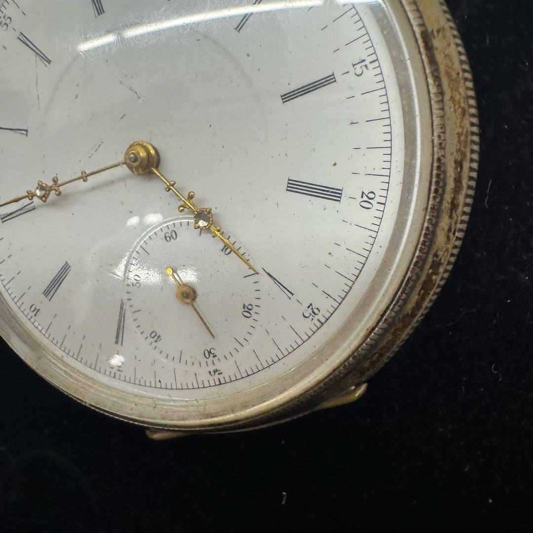 [鑑定済] 銀製懐中時計　アールシュミット商会　商館時計　銀無垢ケース