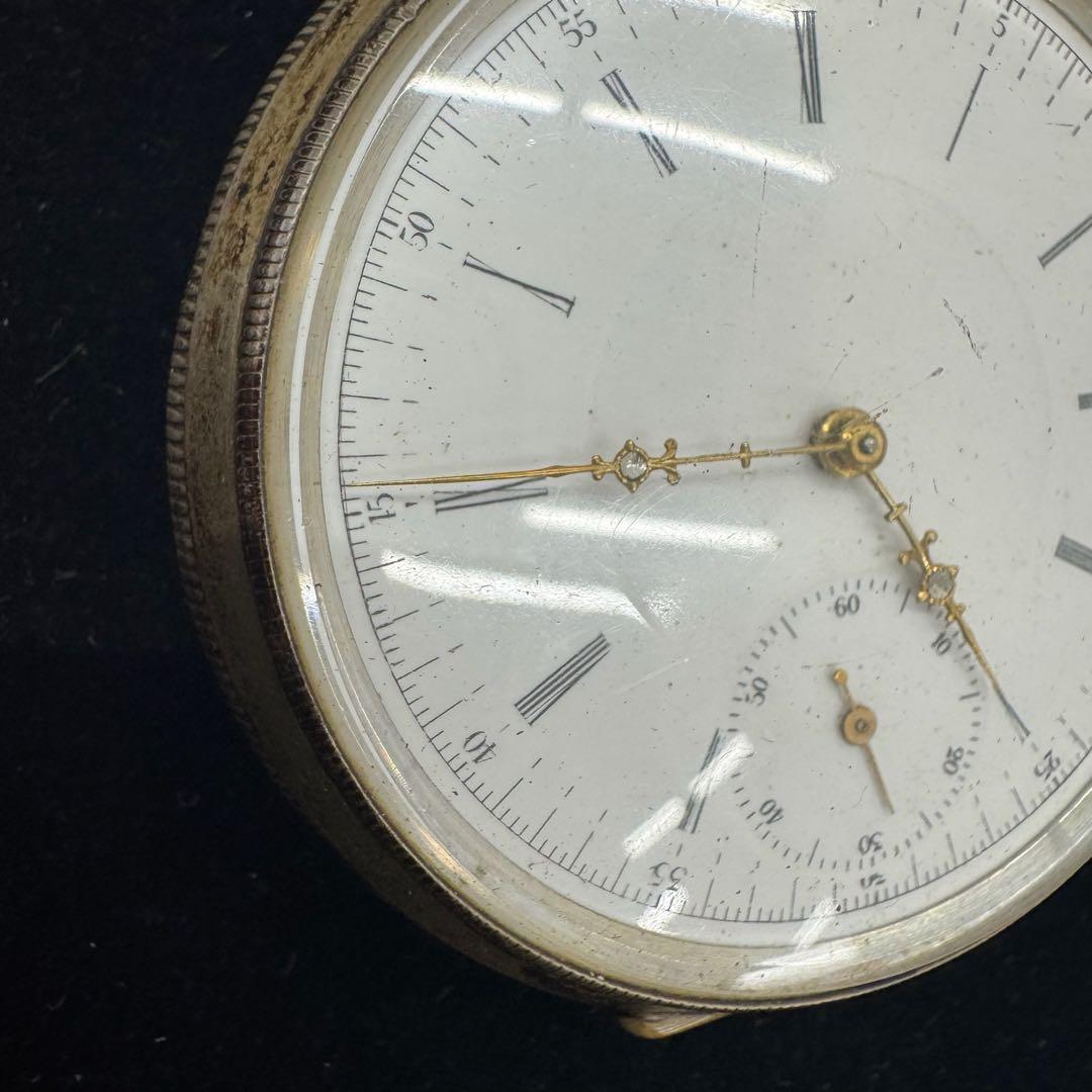 [鑑定済] 銀製懐中時計　アールシュミット商会　商館時計　銀無垢ケース