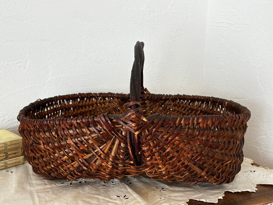フランスアンティーク　パニエ　かご　ブロカント