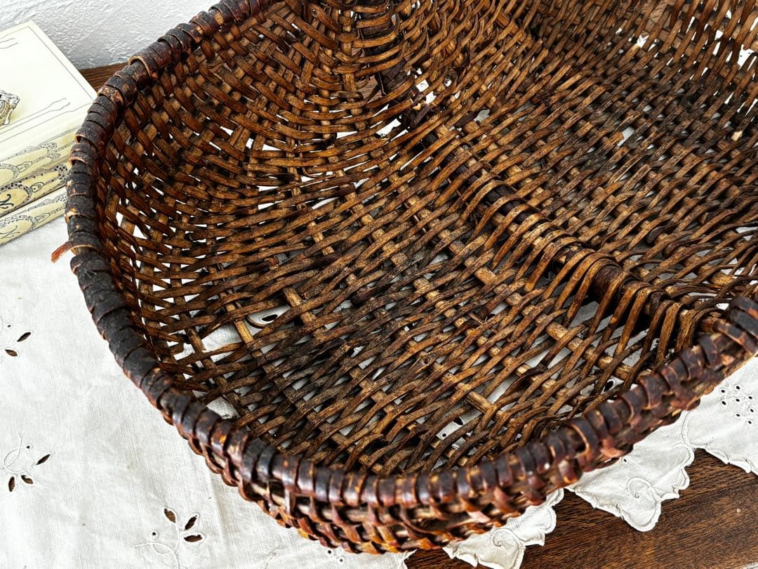 フランスアンティーク　パニエ　かご　ブロカント