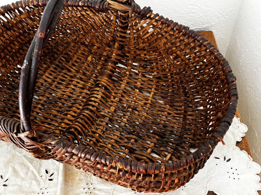 フランスアンティーク　パニエ　かご　ブロカント