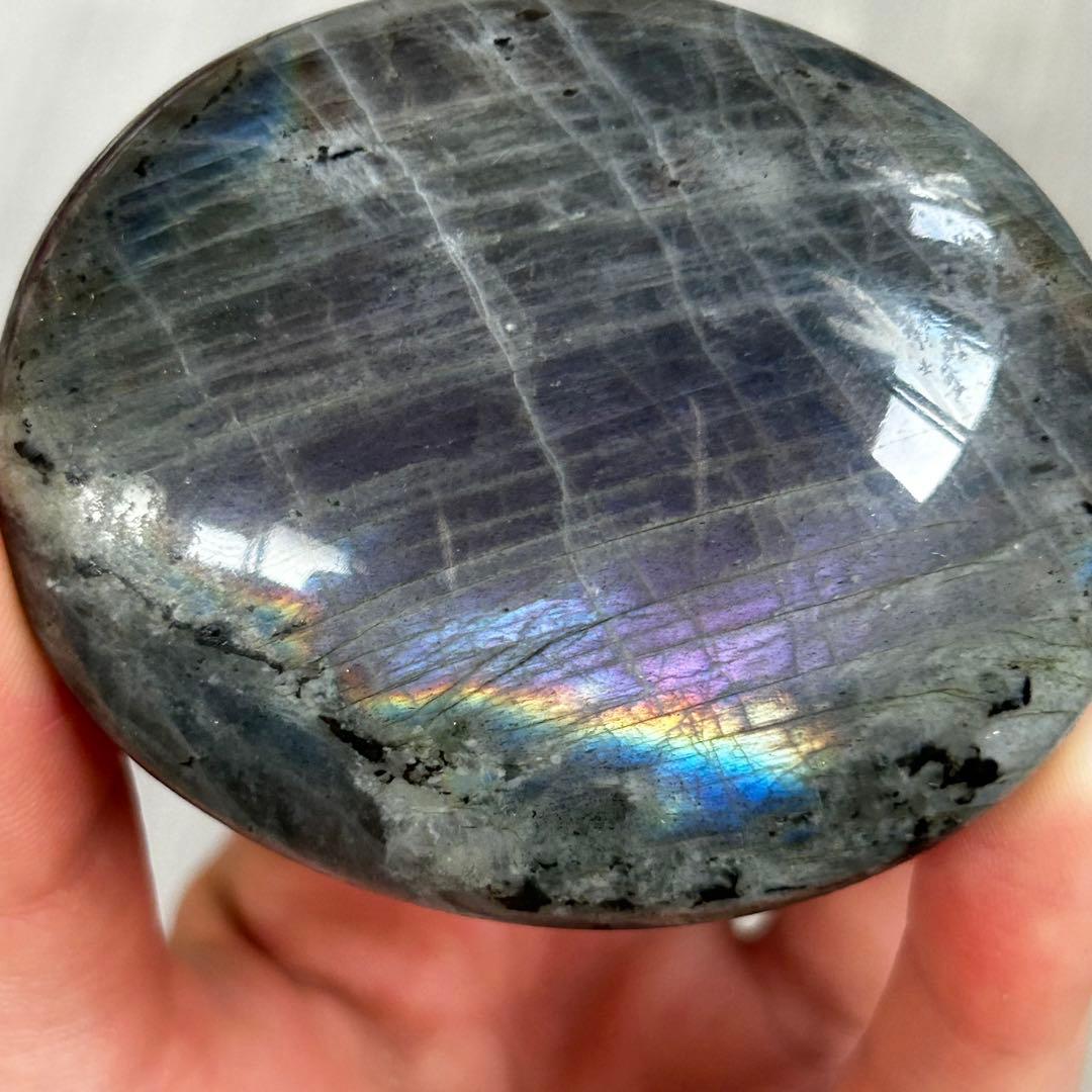 レア　シルバー　パープル　レインボー　素敵シラー　ラブラドライト　パーム129g