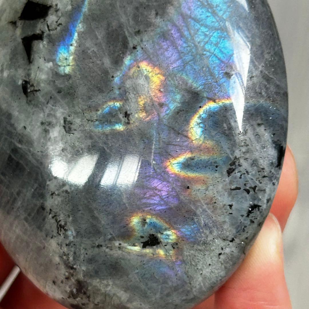 レア　シルバー　パープル　レインボー　素敵シラー　ラブラドライト　パーム129g