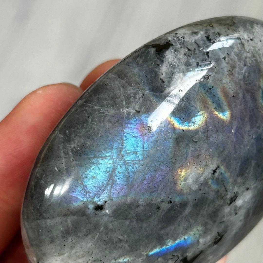 レア　シルバー　パープル　レインボー　素敵シラー　ラブラドライト　パーム129g