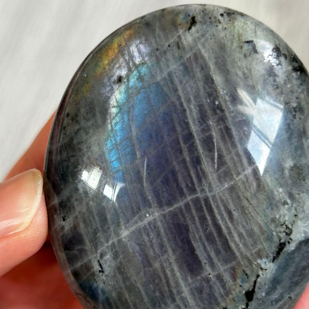 レア　シルバー　パープル　レインボー　素敵シラー　ラブラドライト　パーム129g