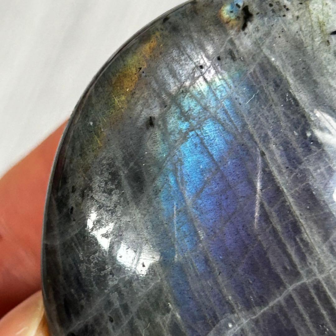 レア　シルバー　パープル　レインボー　素敵シラー　ラブラドライト　パーム129g