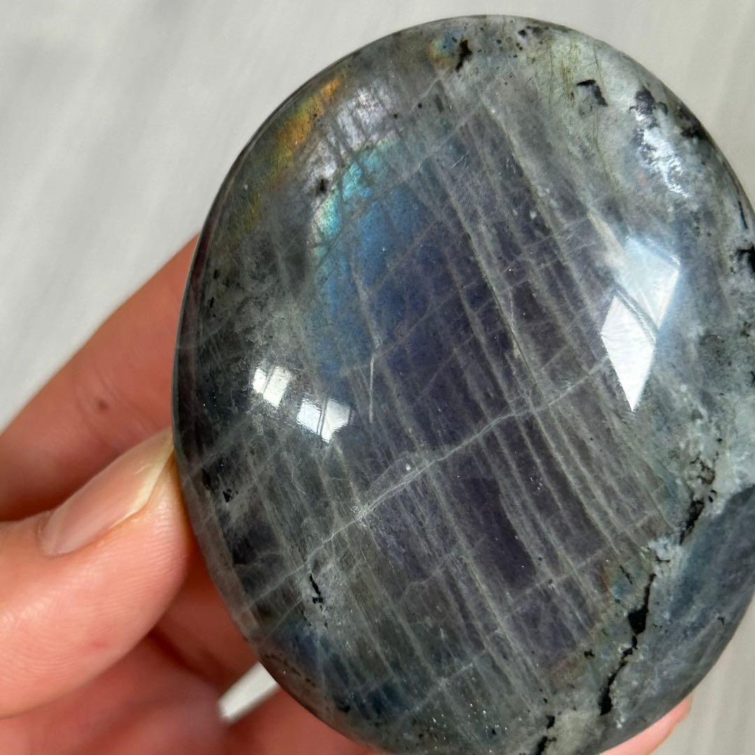 レア　シルバー　パープル　レインボー　素敵シラー　ラブラドライト　パーム129g