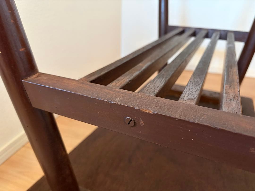 レア★アンティーク　ローテーブル　センターテーブル　格子荷台付き　木製