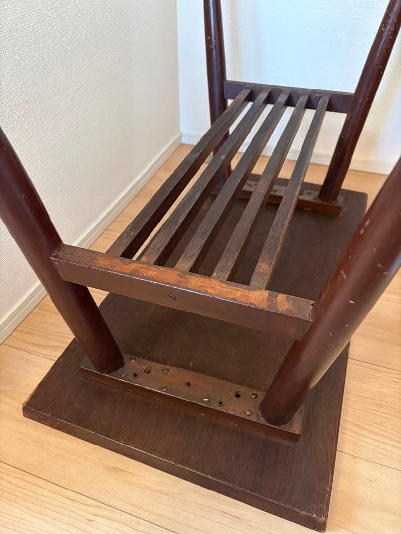 レア★アンティーク　ローテーブル　センターテーブル　格子荷台付き　木製