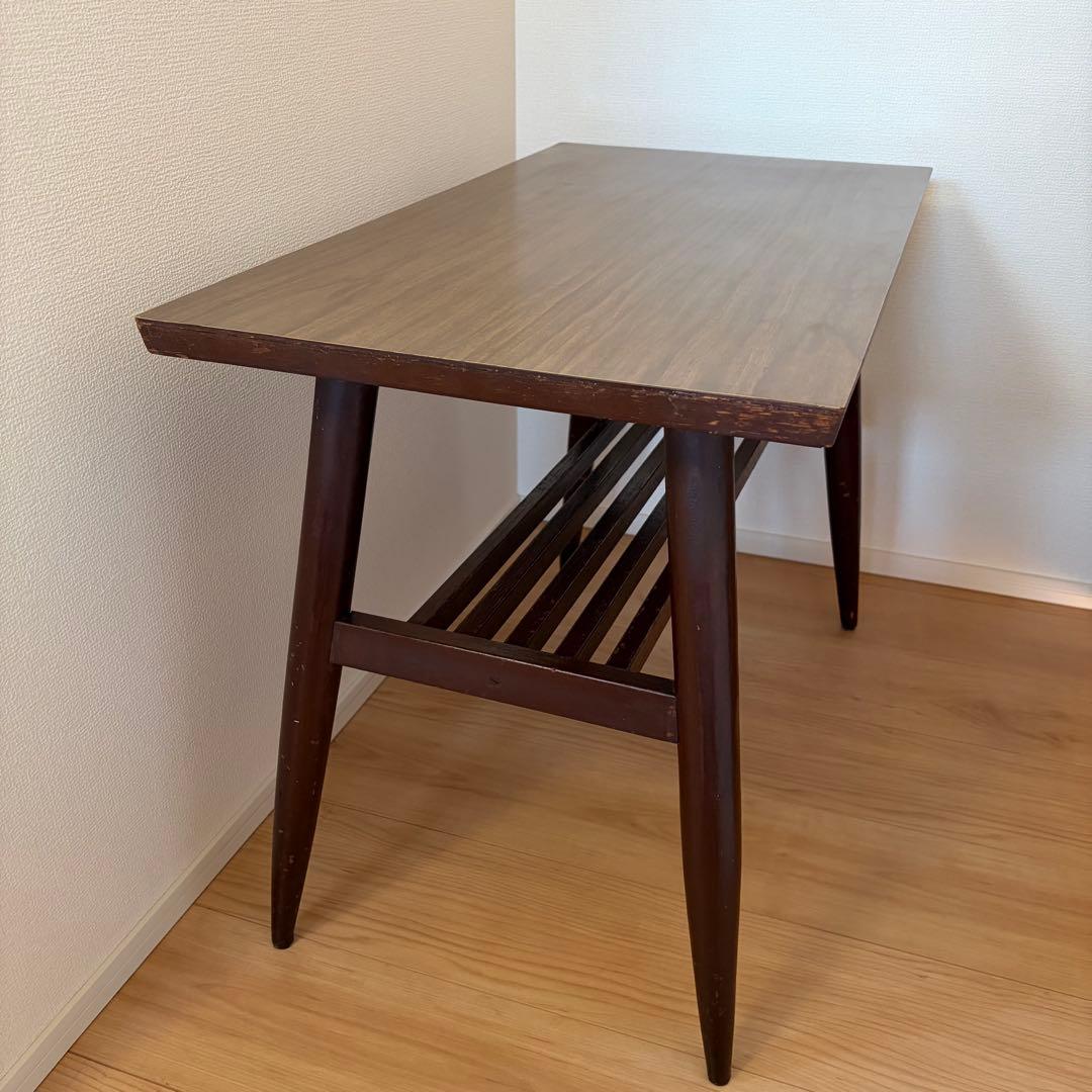 レア★アンティーク　ローテーブル　センターテーブル　格子荷台付き　木製