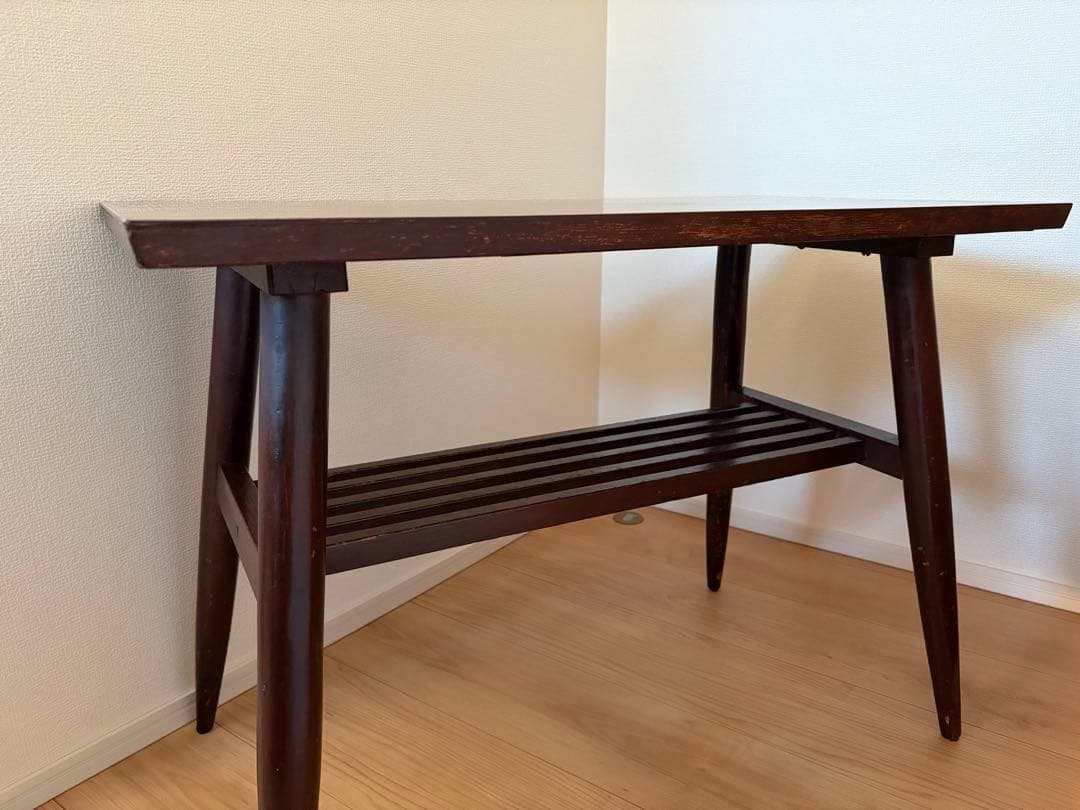 レア★アンティーク　ローテーブル　センターテーブル　格子荷台付き　木製