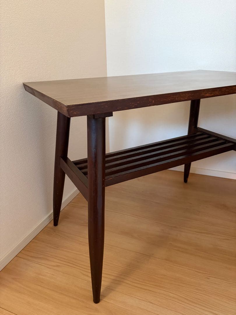 レア★アンティーク　ローテーブル　センターテーブル　格子荷台付き　木製