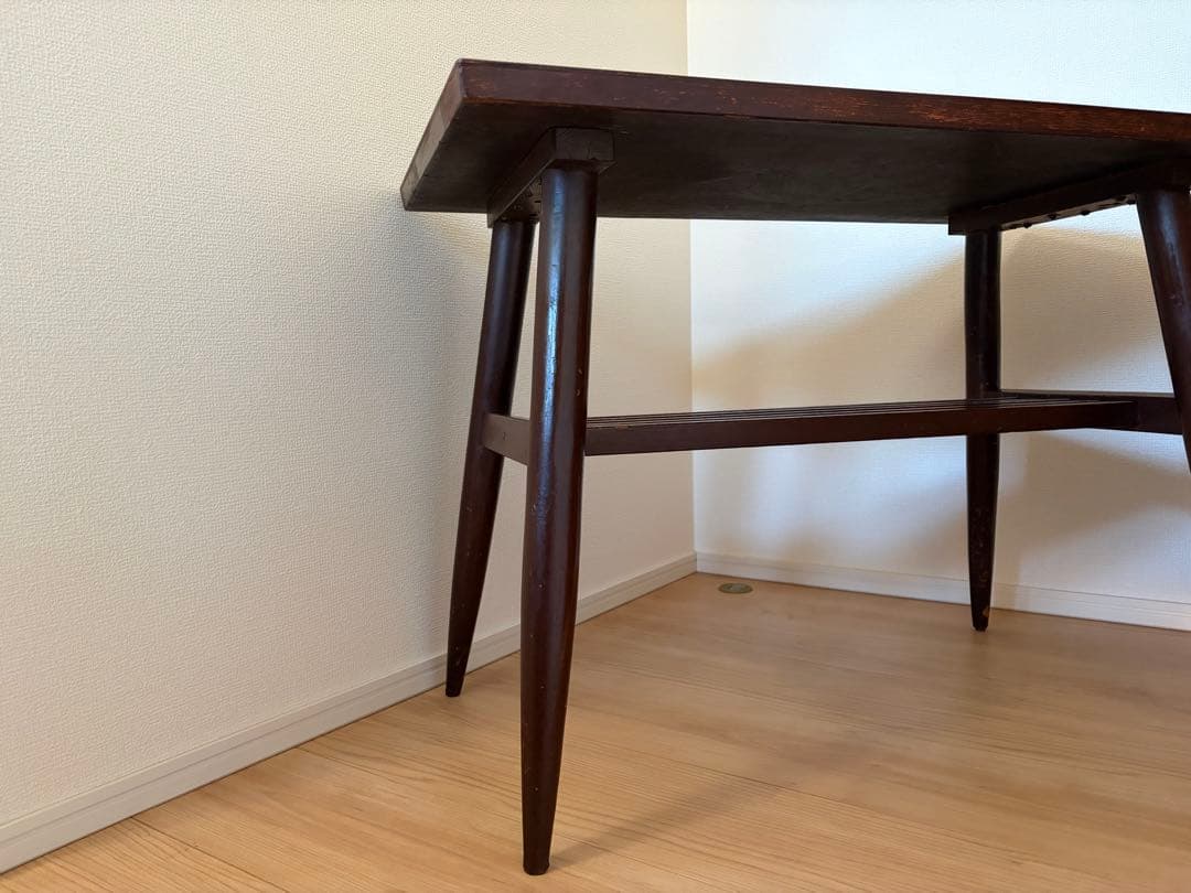 レア★アンティーク　ローテーブル　センターテーブル　格子荷台付き　木製