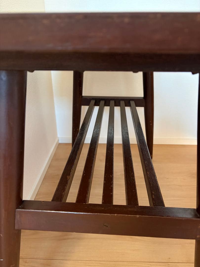 レア★アンティーク　ローテーブル　センターテーブル　格子荷台付き　木製