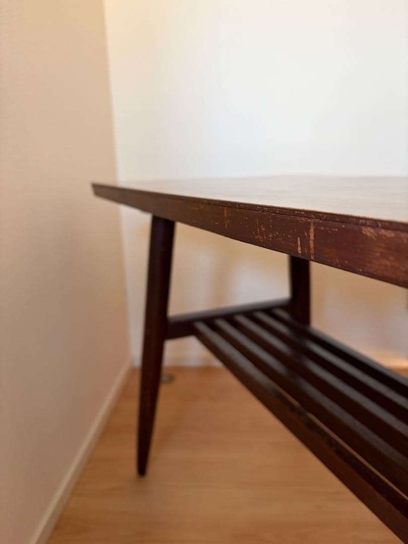 レア★アンティーク　ローテーブル　センターテーブル　格子荷台付き　木製