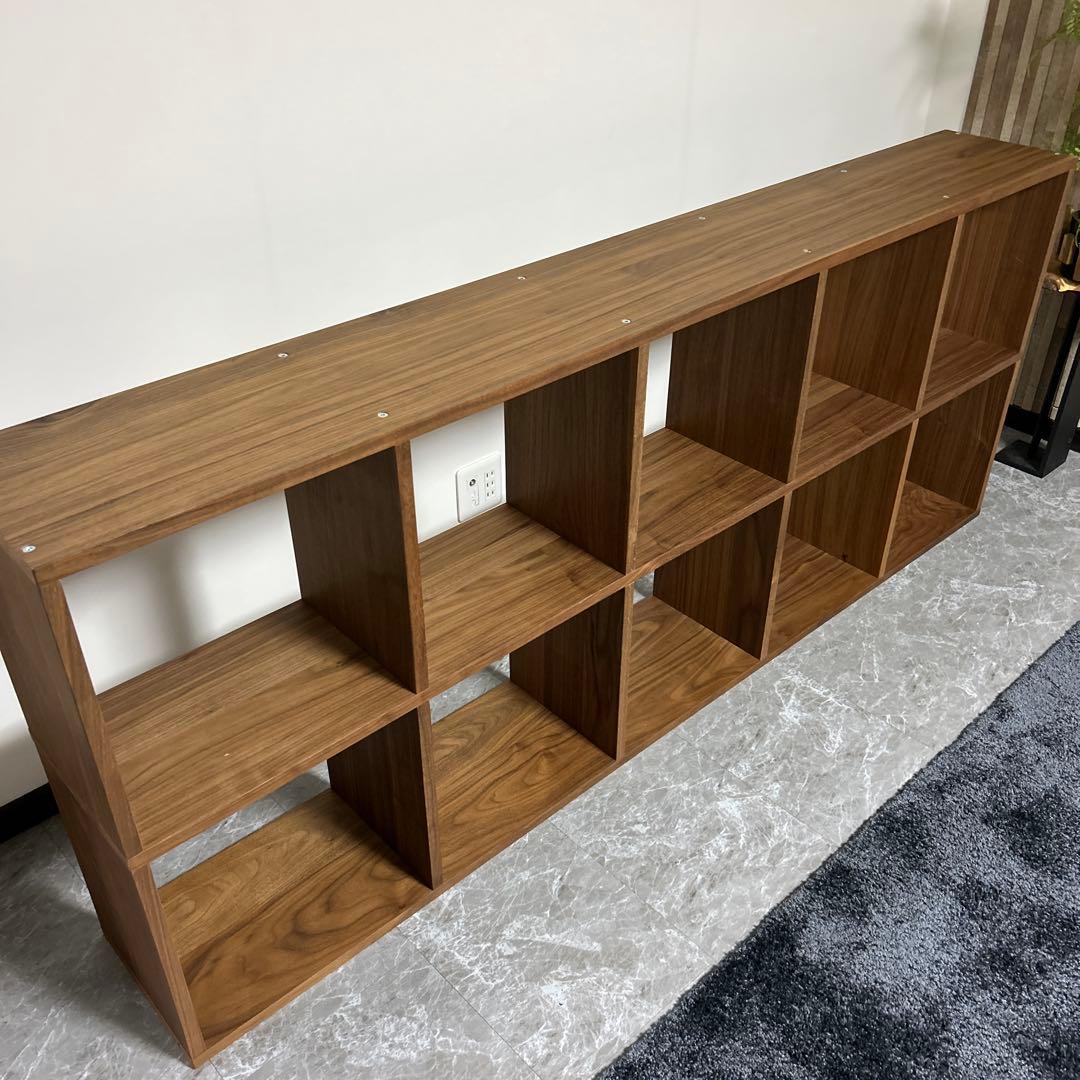 無印良品　スタッキングシェルフ　ウォールナット材　5段×2列　美品