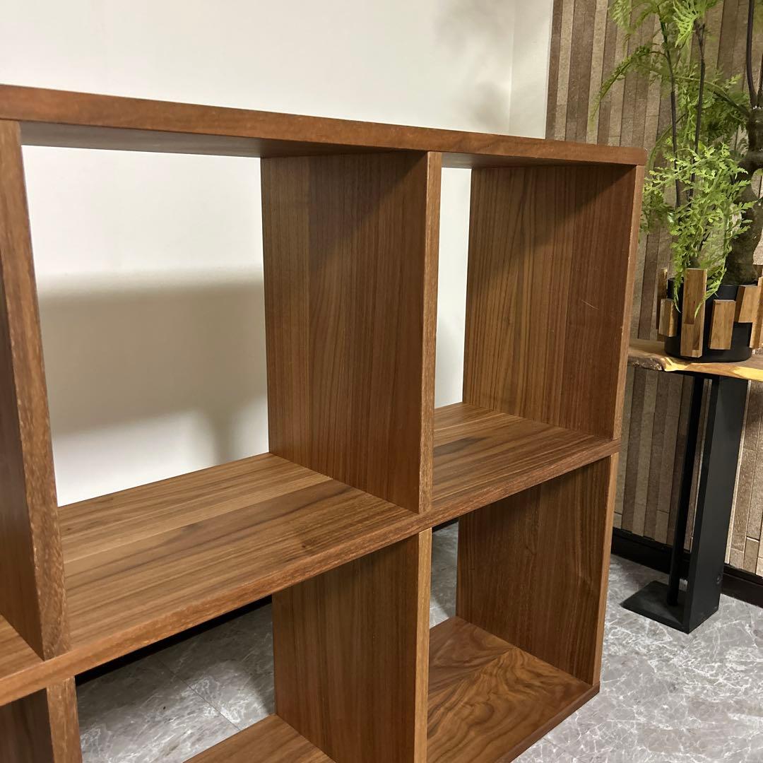 無印良品　スタッキングシェルフ　ウォールナット材　5段×2列　美品