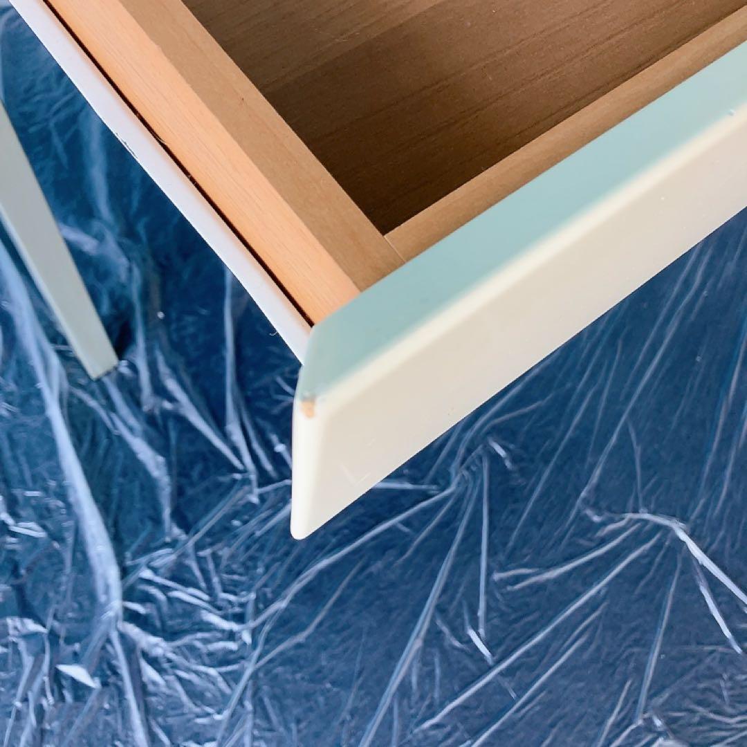 フランスベッド サイドテーブル① 引き出し オフホワイト リメイク DIY