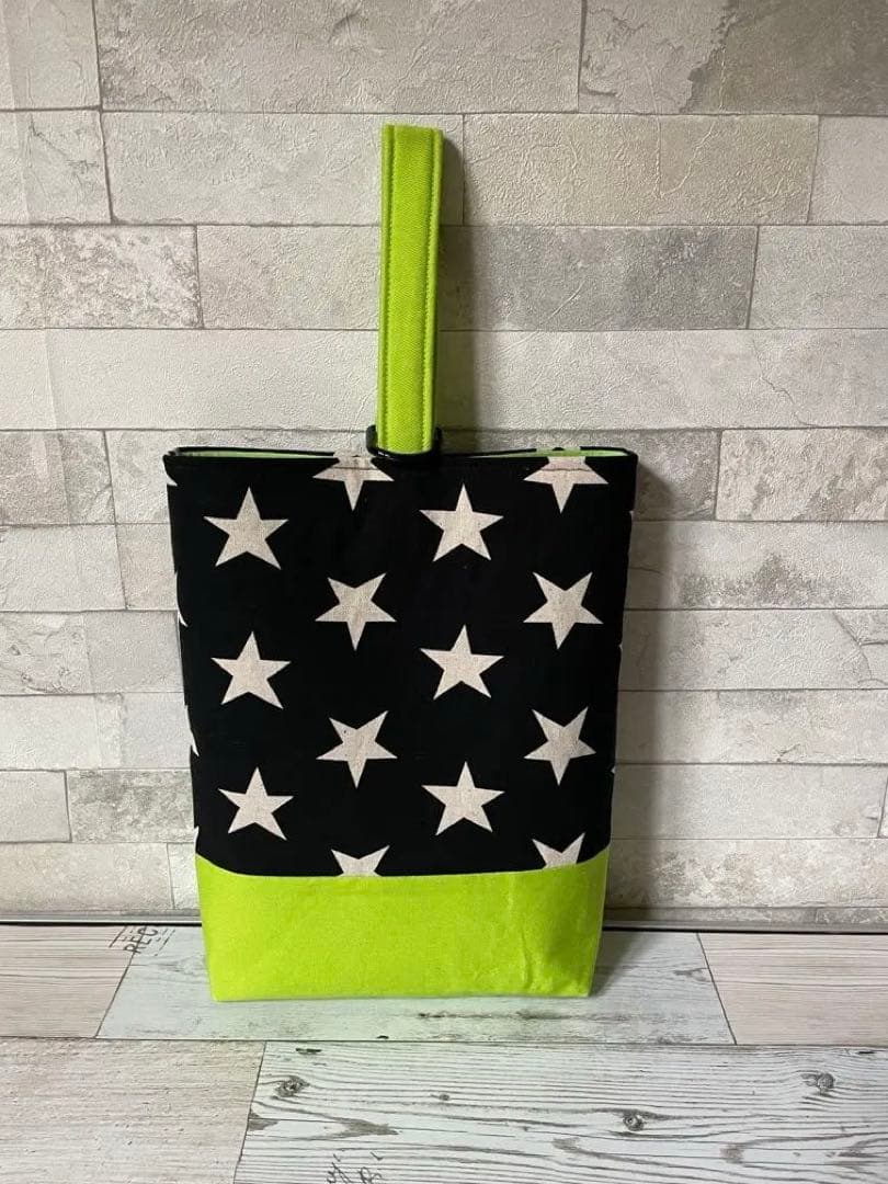 ちょち子♪ 体操服袋.上履き袋＊星柄BK/LGR