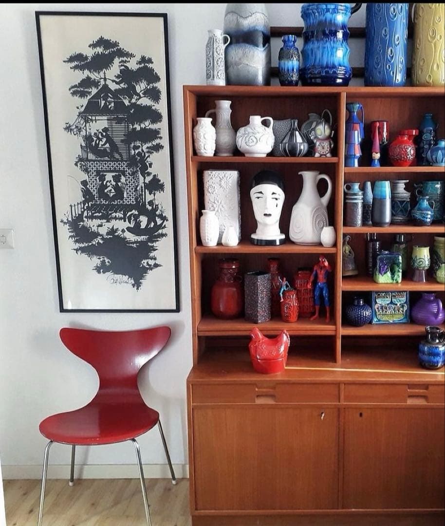 ヴィンブラッド　ビンテージ大型四季ポスターブルー春影絵の様で懐かしい！