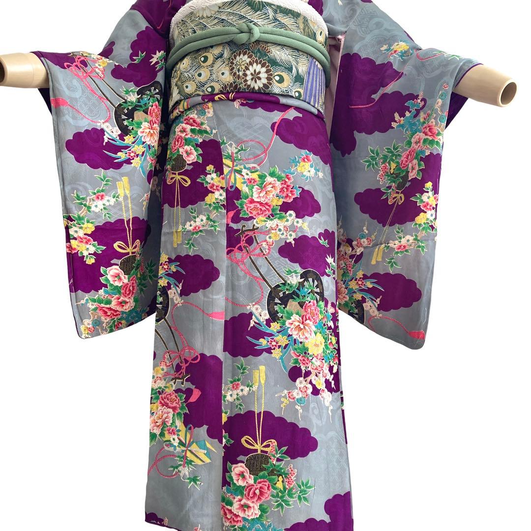 アンティーク　女の子　子供着物　ジュニア　七五三　袴　アンティーク着物