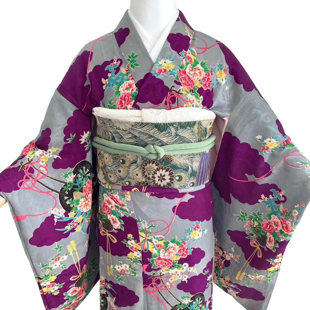 アンティーク　女の子　子供着物　ジュニア　七五三　袴　アンティーク着物