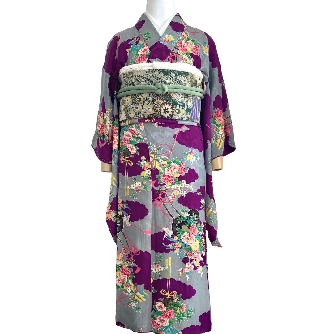 アンティーク　女の子　子供着物　ジュニア　七五三　袴　アンティーク着物