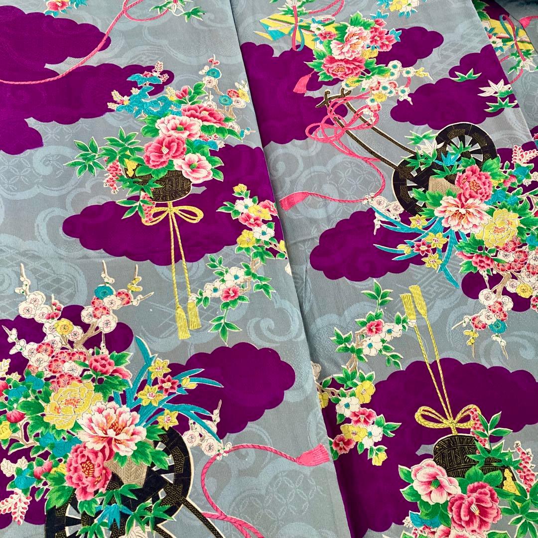 アンティーク　女の子　子供着物　ジュニア　七五三　袴　アンティーク着物