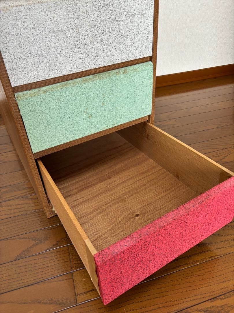 アンティーク棚 レトロ収納棚 4段引き出し 木製チェスト 昭和レトロヴィンテージ
