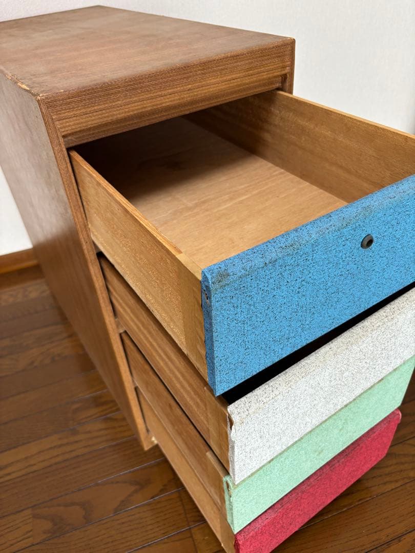 アンティーク棚 レトロ収納棚 4段引き出し 木製チェスト 昭和レトロヴィンテージ