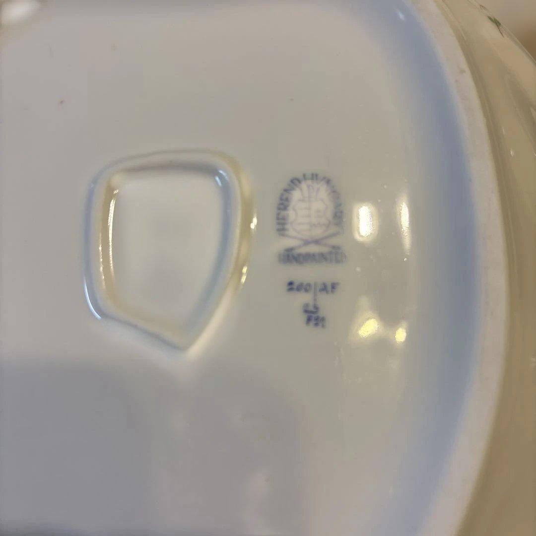 【美品】ヘレンド 葉形花柄皿