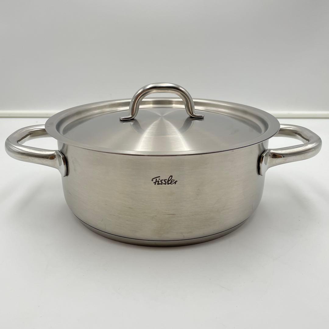 美品 フィスラー 両手鍋 20cm ステンレス 蓋付き - メルカリ