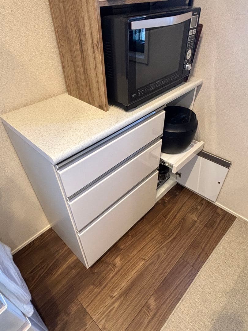 ホワイト キッチンカウンター（ニトリ　アルミナ2 100CT WH）