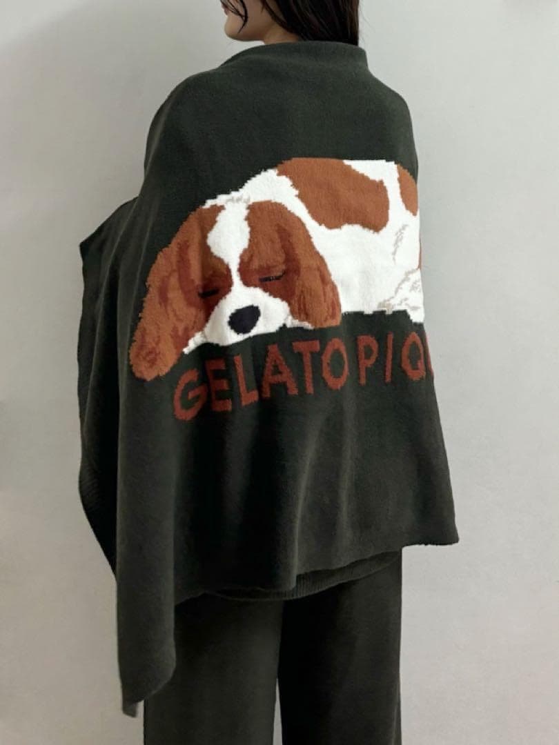 ジェラートピケ SLEEPING DOG ジャガードブランケット キャバリア