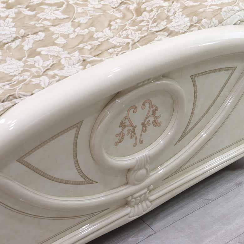 シングルベッドフレーム アイボリー イタリア フローレンス 枠のみ