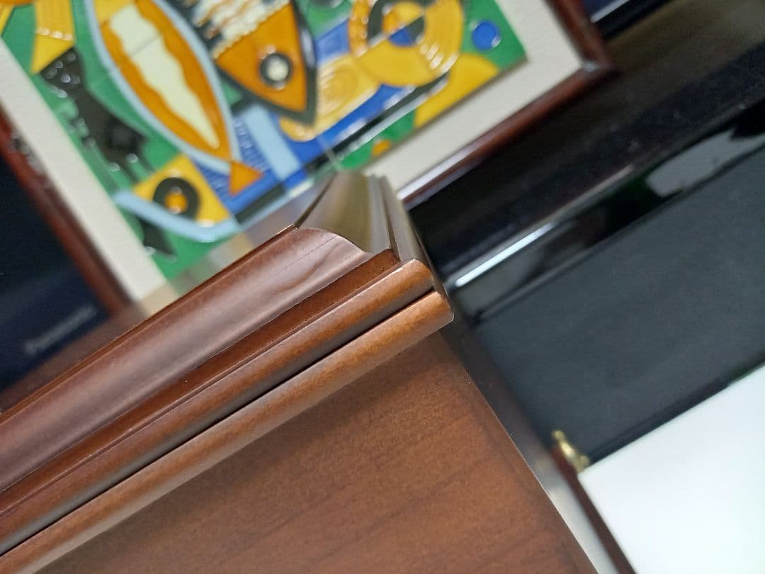 クラシック　ジュエリー　メイク　ウッド　ボックス　真鍮　脚付　金具　化粧　木箱