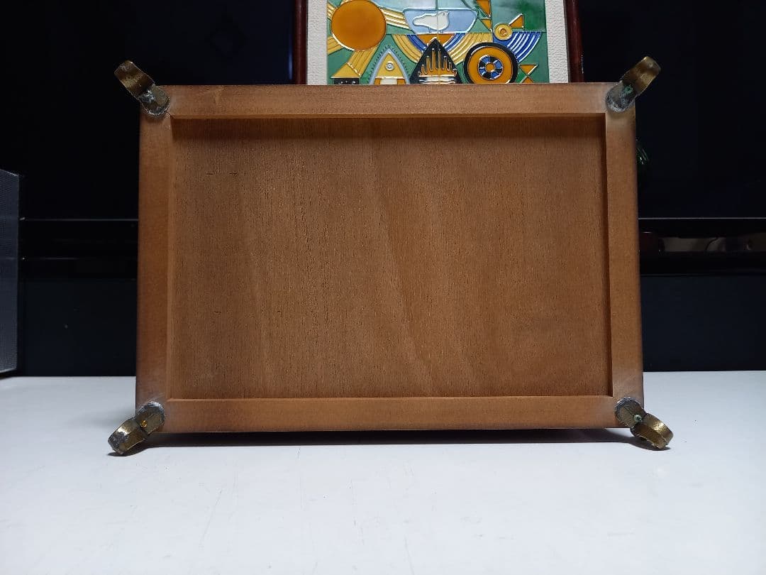 クラシック　ジュエリー　メイク　ウッド　ボックス　真鍮　脚付　金具　化粧　木箱